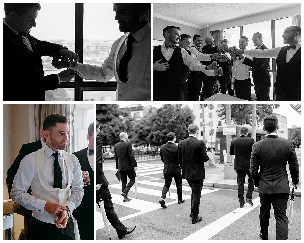 groomsmen toast and walk to ceremony by destination wedding photographer