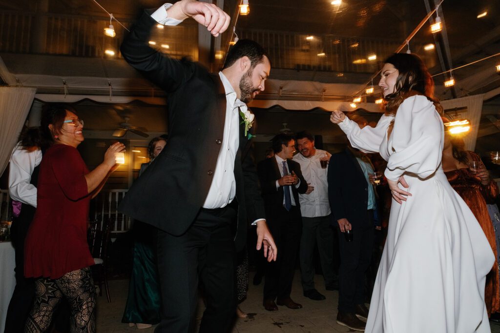 Bride and groom dancing at wedding afterparty at Whitehead Manor Wedding.